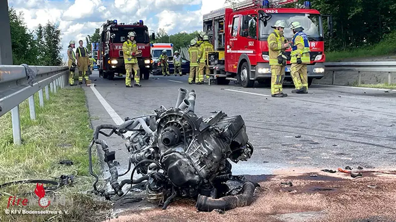 D: Schwerverletzte (zwei eingeklemmt) bei Unfall mit drei Fahrzeugen auf B 467 bei Tettnang