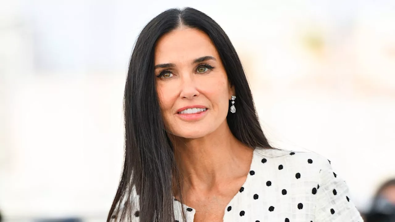 Demi Moore, 61, looks ageless in semi-sheer plunging gown