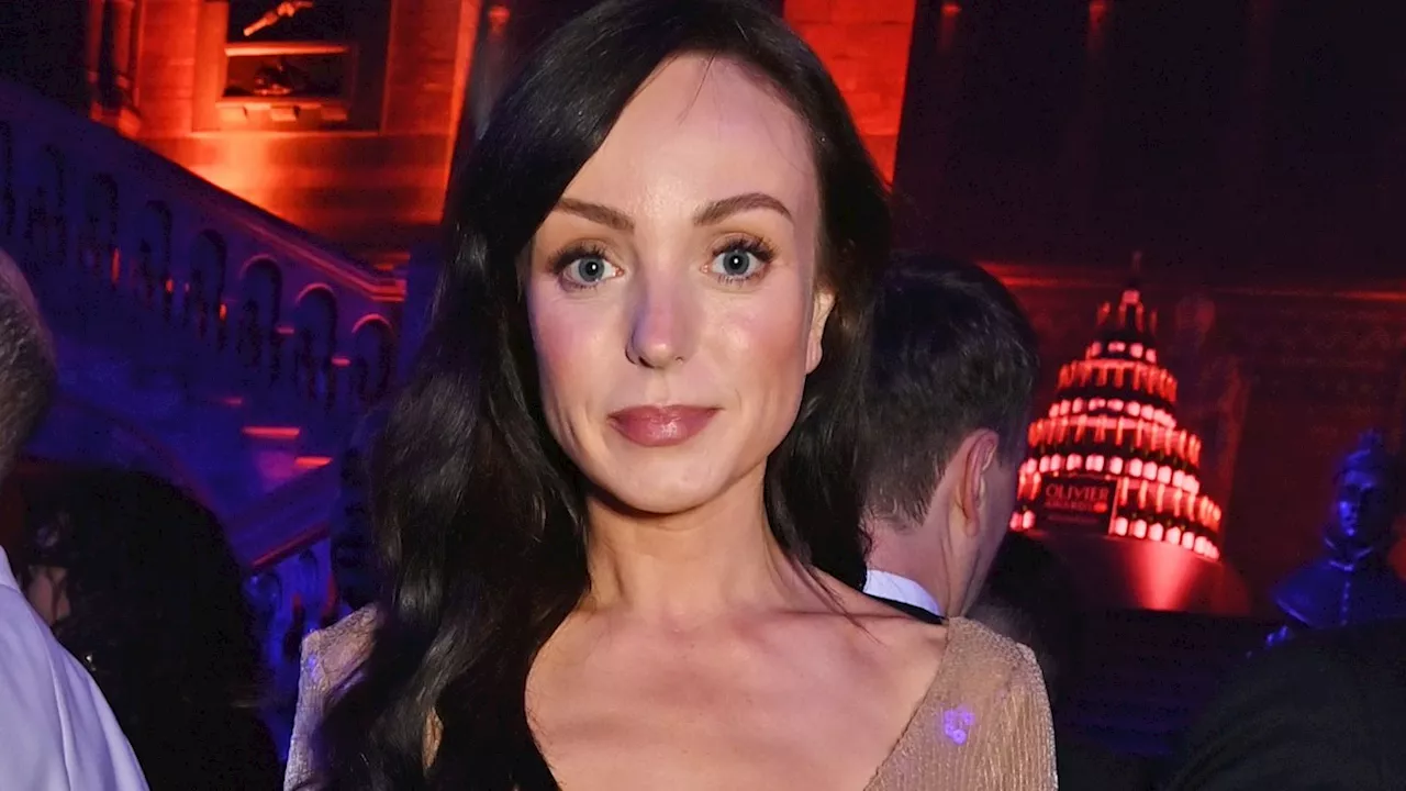 Helen George stuns in strappy black satin ensemble in rare BTS photo