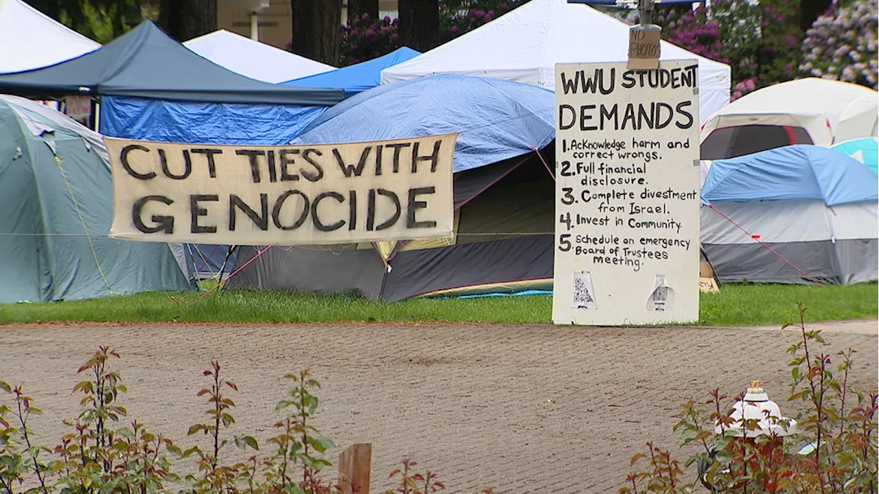 WWU closely monitors pro-Palestinian encampment as commencement ceremonies near