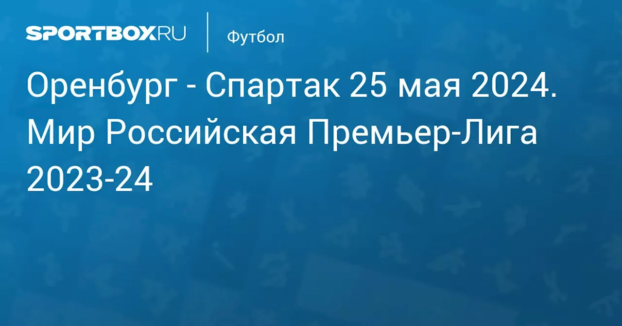  Спартак 25 мая. Мир Российская Премьер-Лига 2023-24. Протокол матча