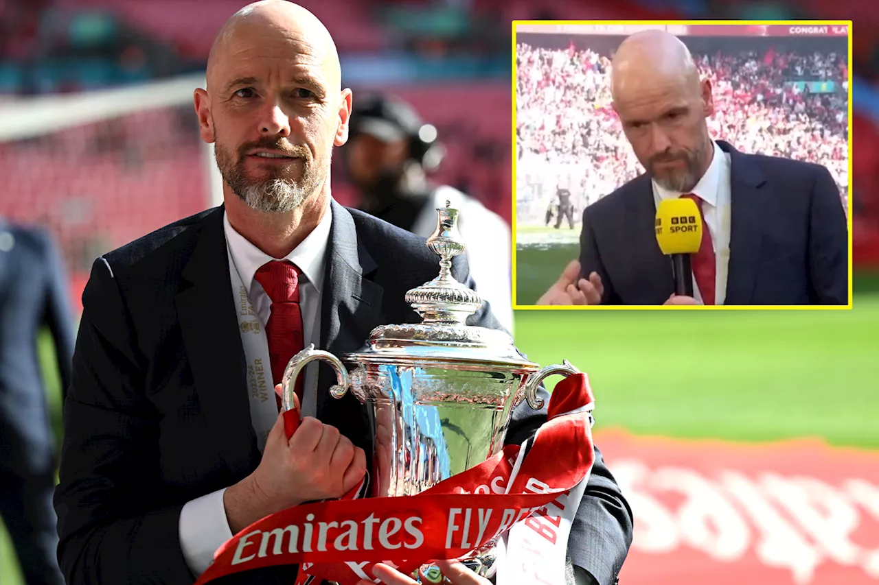 Alan Shearer challenges Erik ten Hag during spiky post-FA Cup interview as Manchester United boss remains...