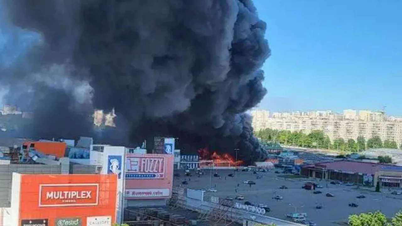 Massive explosion as Russian missile hits Ukrainian retail park packed with civilians leaving at least two...