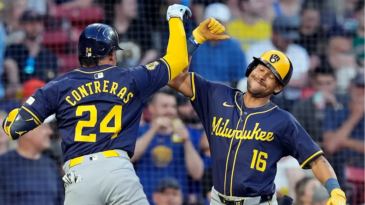 Contreras powers Brewers past Red Sox