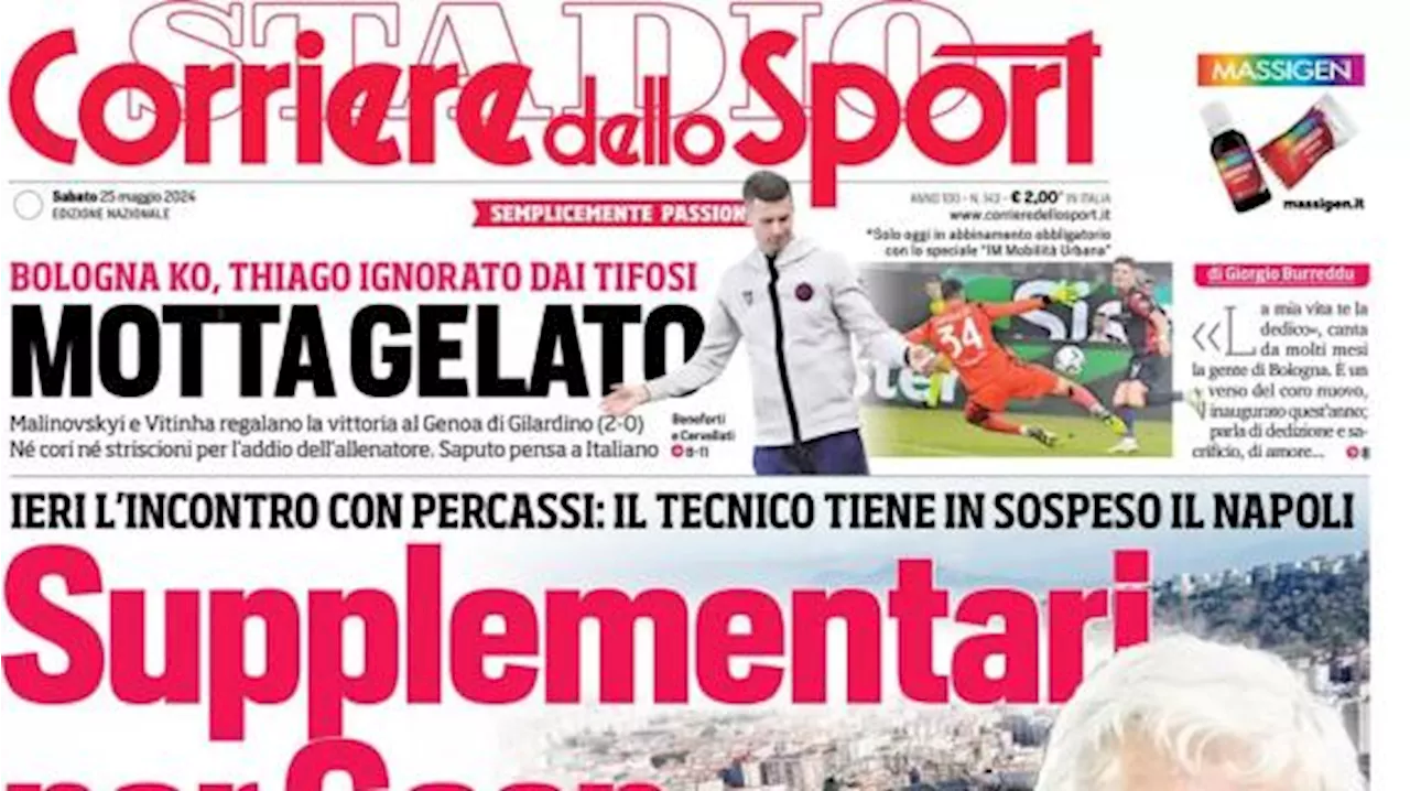 L'apertura del Corriere dello Sport su tecnico della Dea: 'Supplementari per Gasp'