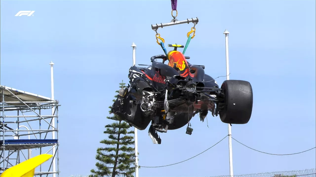 El Red Bull de Checo Pérez se desintegra tras su brutal accidente en Mónaco