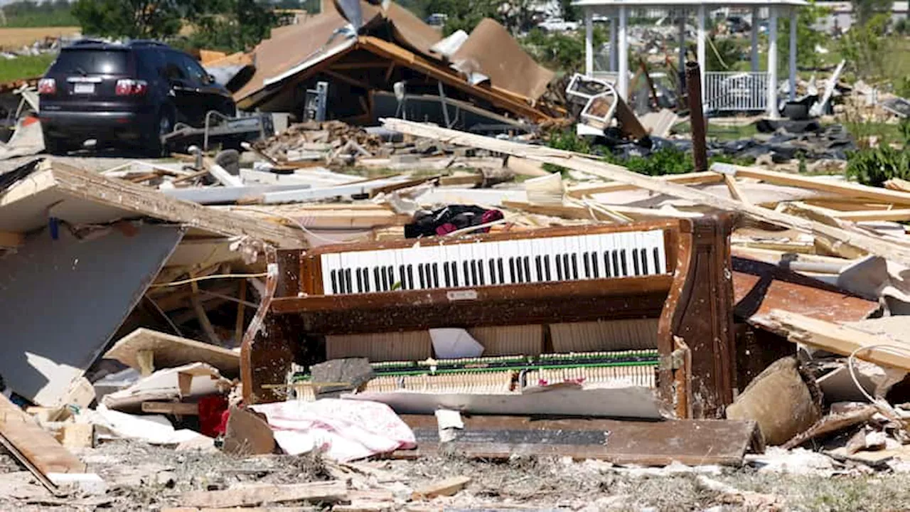 Photos: Heavy damage seen in Valley View, Texas after a suspected tornado