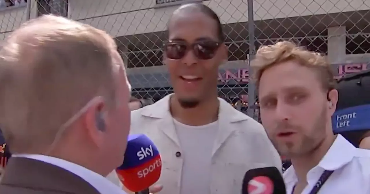 Martin Brundle gatecrashes Virgil van Dijk interview at F1 Monaco GP