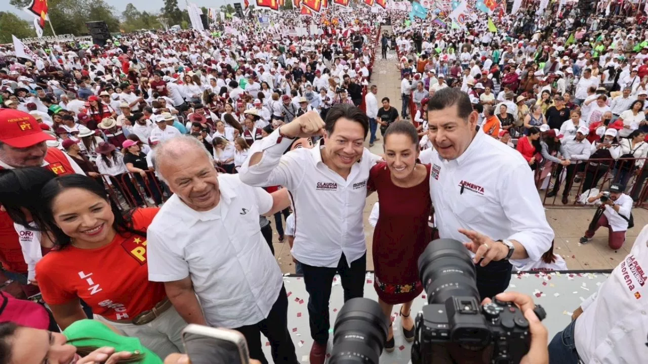 Sheinbaum respalda a Alejandro Armenta en su cierre de campaña en Puebla