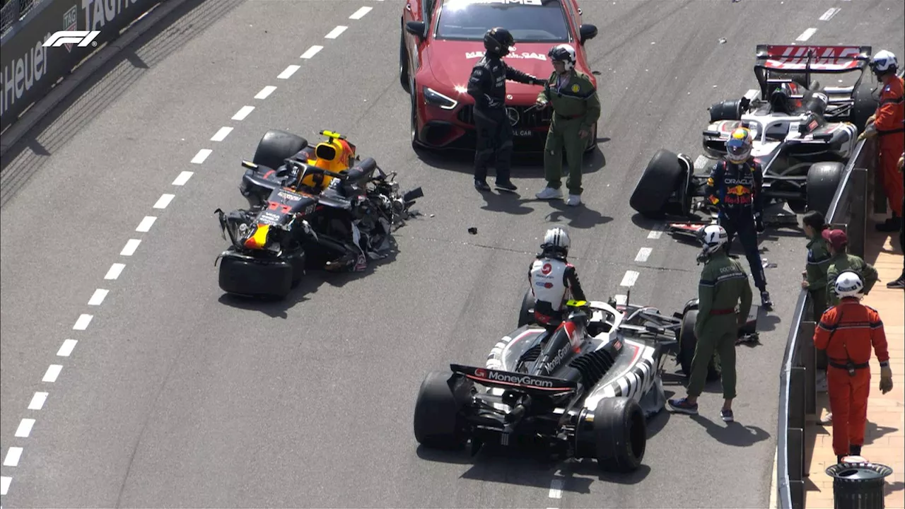 Sergio Perez unharmed after horror crash on Monaco opening lap