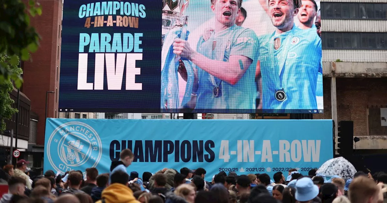 LIVE: Man City fans descend on city centre ahead of Premier League trophy parade