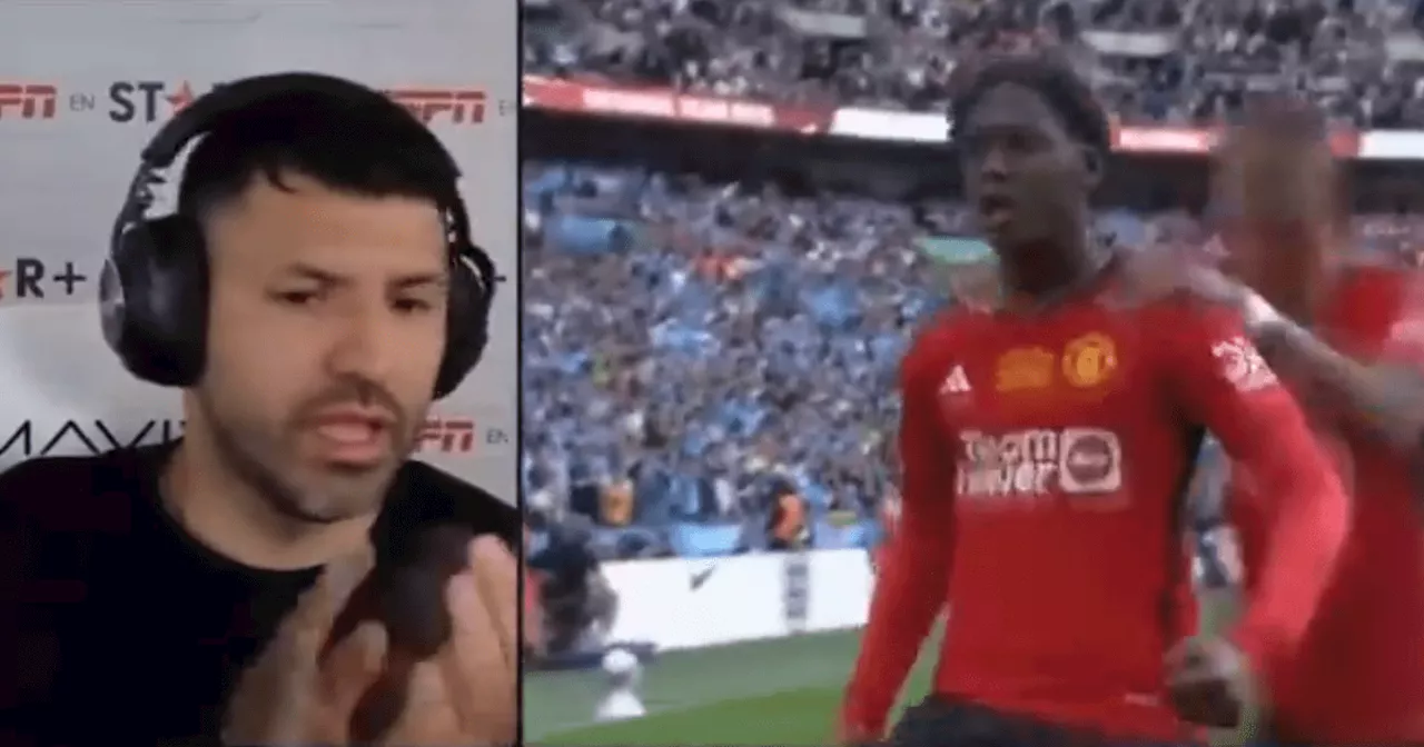 Sergio Aguero applauds Kobbie Mainoo goal in Man Utd's FA Cup win over Man City