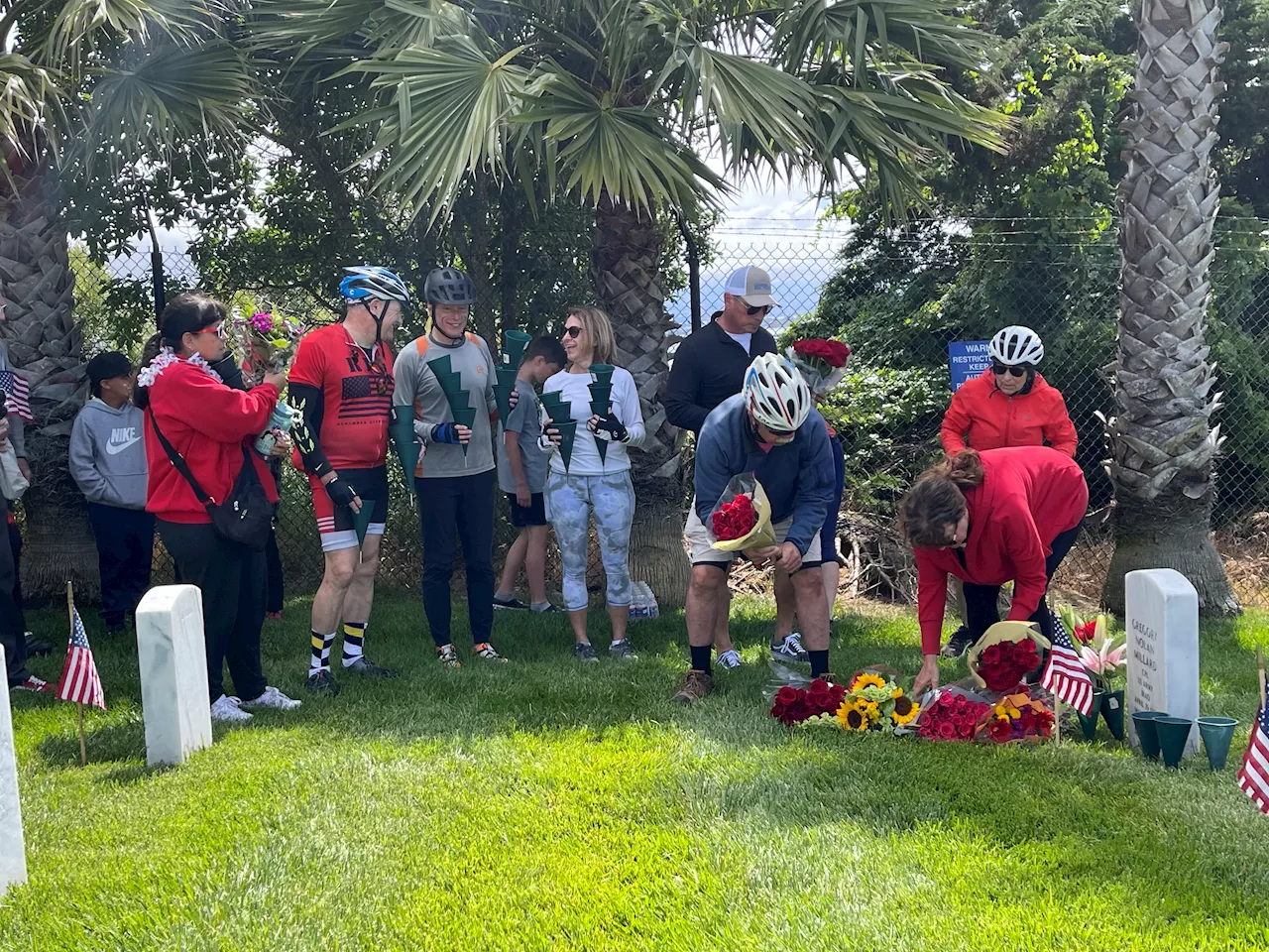 Dozens cycle in Memorial Day ‘Bouquet Ride' to honor sacrifice of fallen San Diego solider