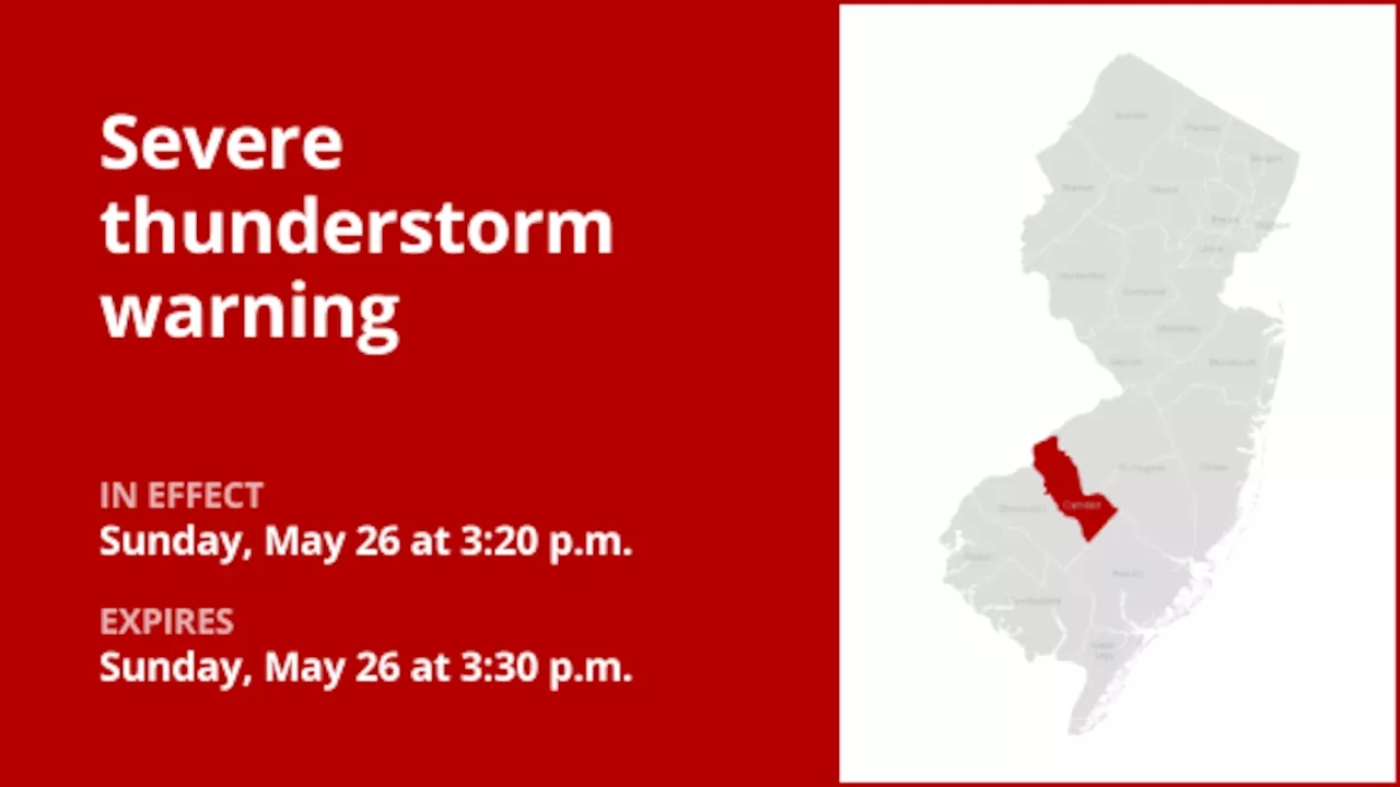 Update: Damaging winds and penny-sized hail expected with thunderstorms to hit Camden County Sunday