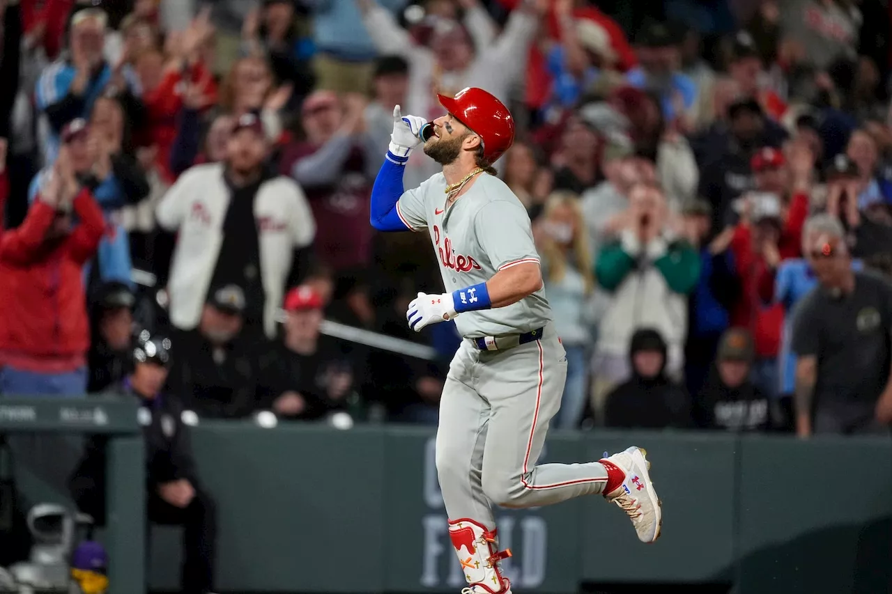 Bryce Harper hits 3-run homer in Phillies’ 9th-inning rally to beat Rockies