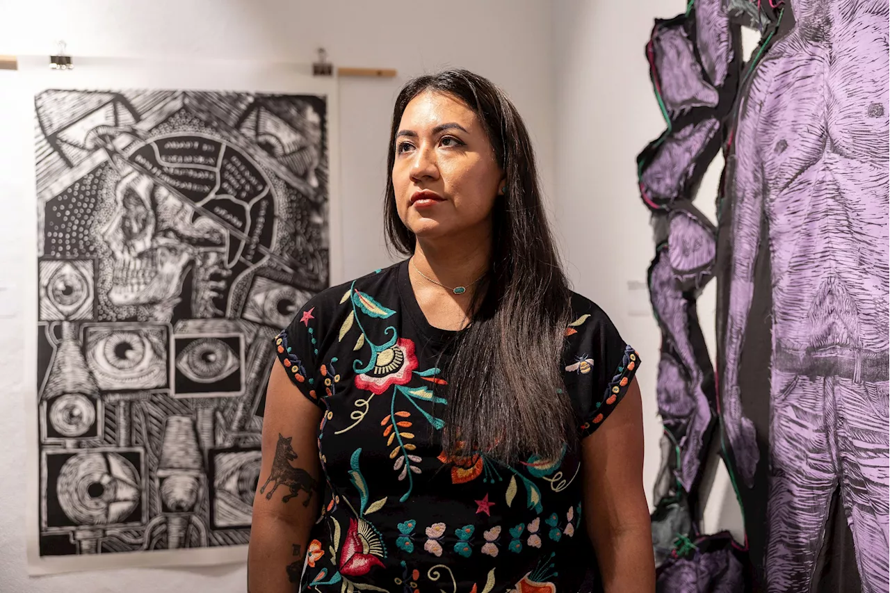 Borderland artwork on view at the Guadalupe Center’s Latino Bookstore