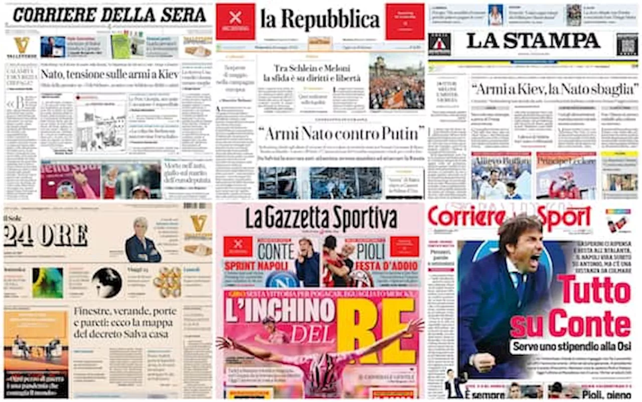 Le prime pagine dei quotidiani di oggi 26 maggio: la rassegna stampa di Sky TG24