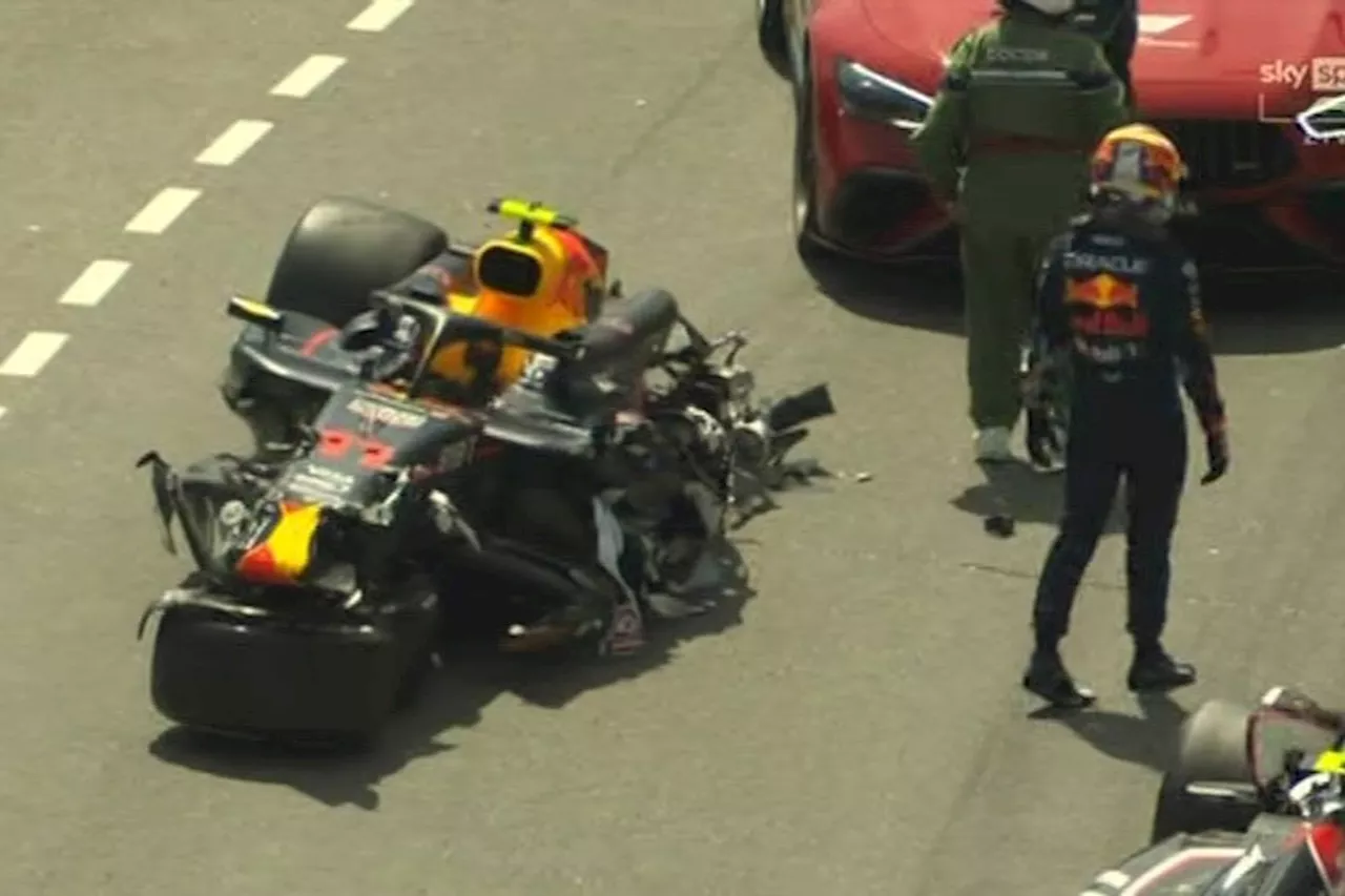 Sergio Perez miraculously walks away from 150mph horror crash as Red Bull is obliterated at Monaco Grand...