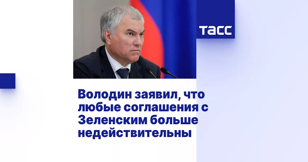 Володин заявил, что любые соглашения с Зеленским больше недействительны