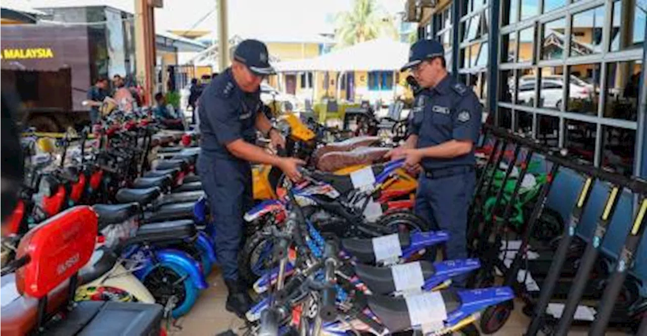 Terengganu Customs seize 147 micro-mobility vehicles worth more than RM700,000