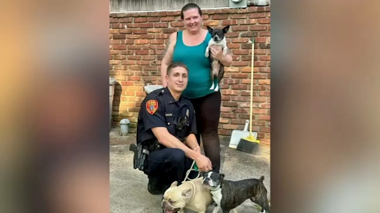 Suffolk County officer climbs through window to rescue 3 dogs from burning home