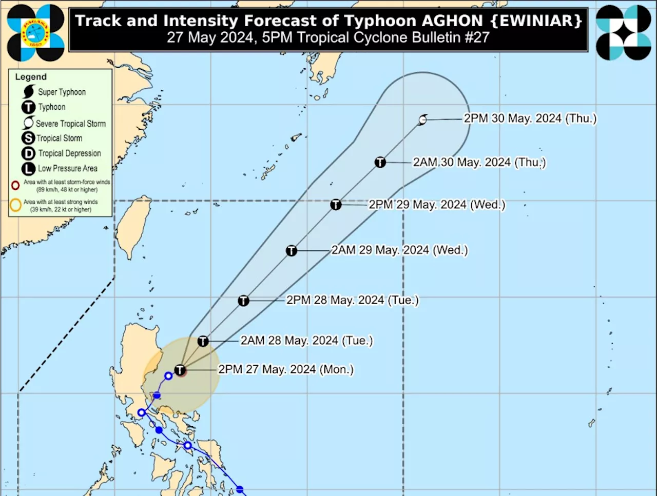 5 areas under Signal No.1 as Aghon moves away from Luzon