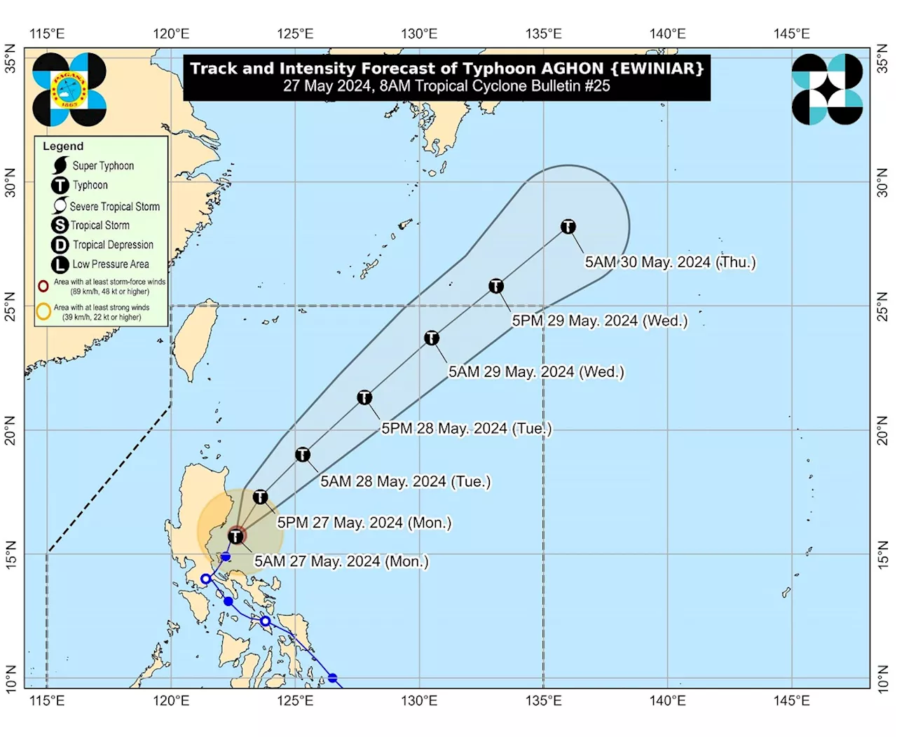 Signal No. 2 up over 3 areas due to Aghon —PAGASA