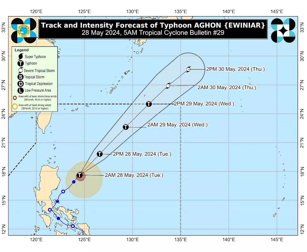 Wind signals lifted as Aghon weakens, moves away