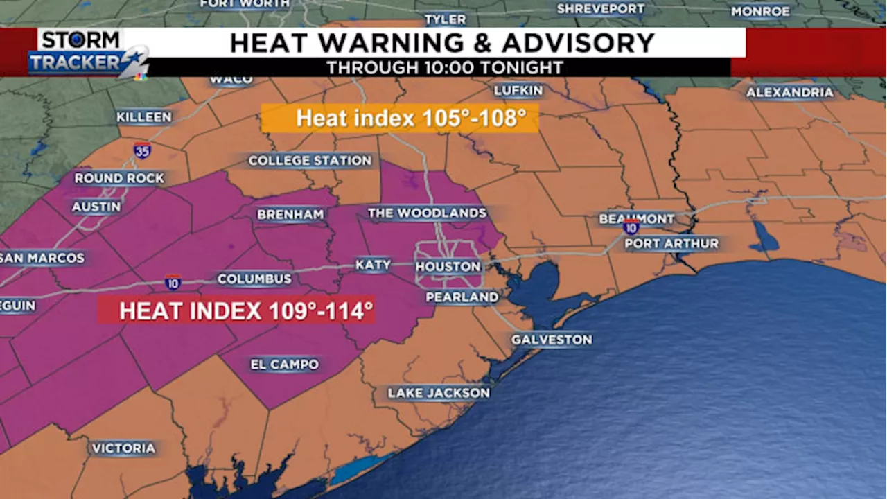 First heat warning of the year in Houston! Heat index from 108°-114° this afternoon