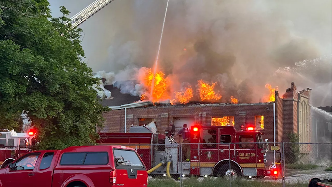 PHOTOS: Nearly 100-year-old chapel destroyed by huge fire in Salt Lake City