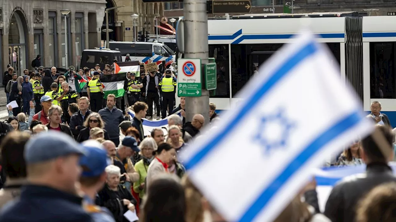 Geweld na tegenhouden pro-Palestijnse tegendemonstranten bij SGP-actie Amsterdam