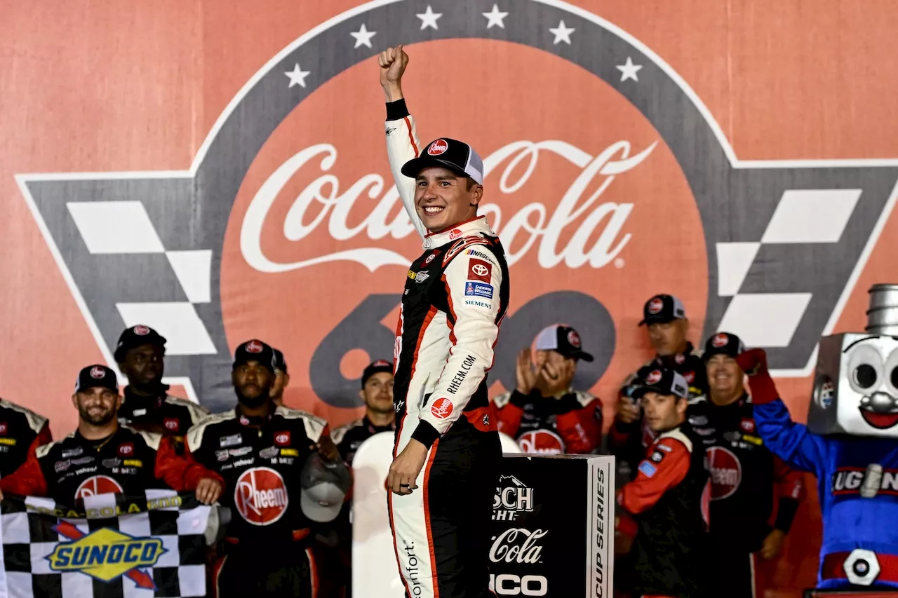 Christopher Bell wins rain-shortened Coca-Cola 600 for 8th NASCAR Cup victory