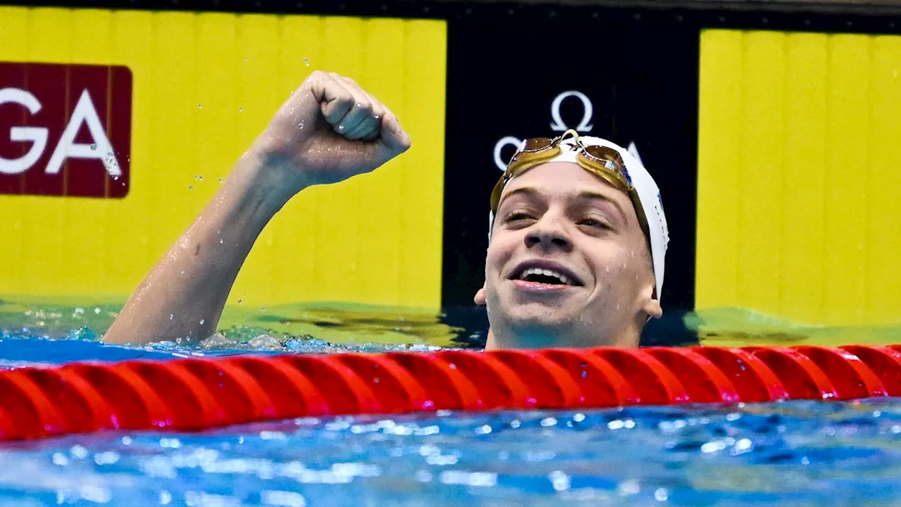 Natation: Léon Marchand bat son record sur 100m dos aux Etats-Unis