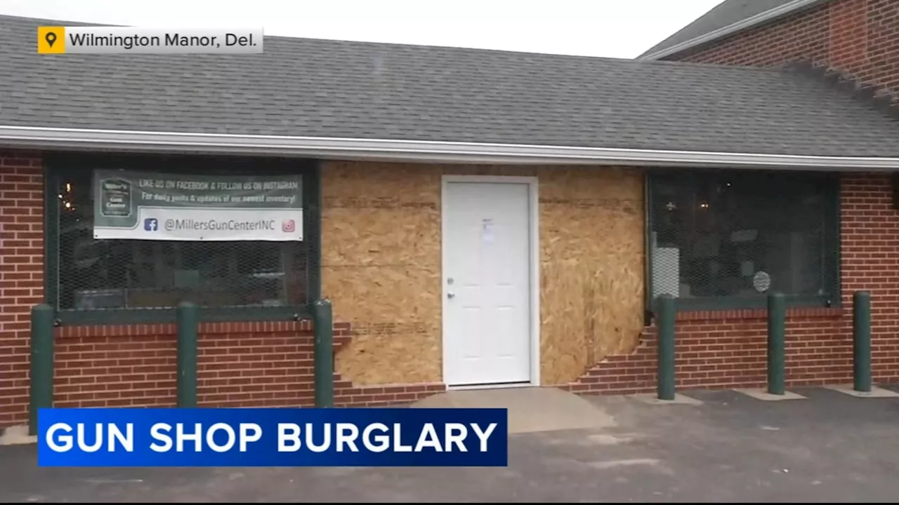 Firearms stolen after vehicle drives into gun store in New Castle County