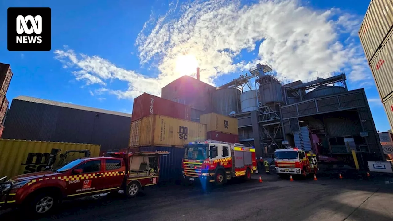 Grain silo continues to burn at Bomaderry, fire crews work to limit explosion risk