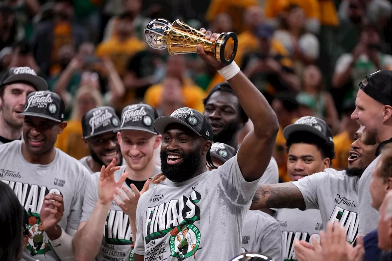 Boston Celtics sweep into the NBA Finals, rallying late again to close out the Indiana Pacers 4-0