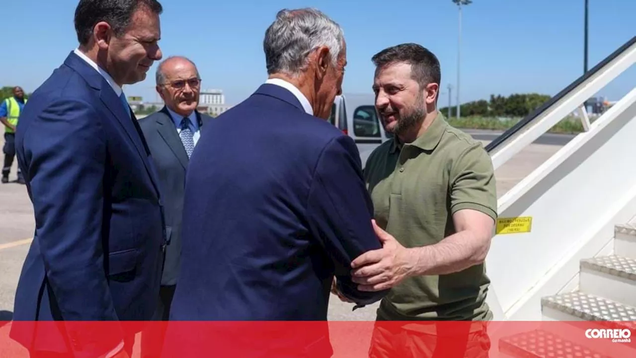 As primeiras imagens do presidente da Ucrânia em Portugal