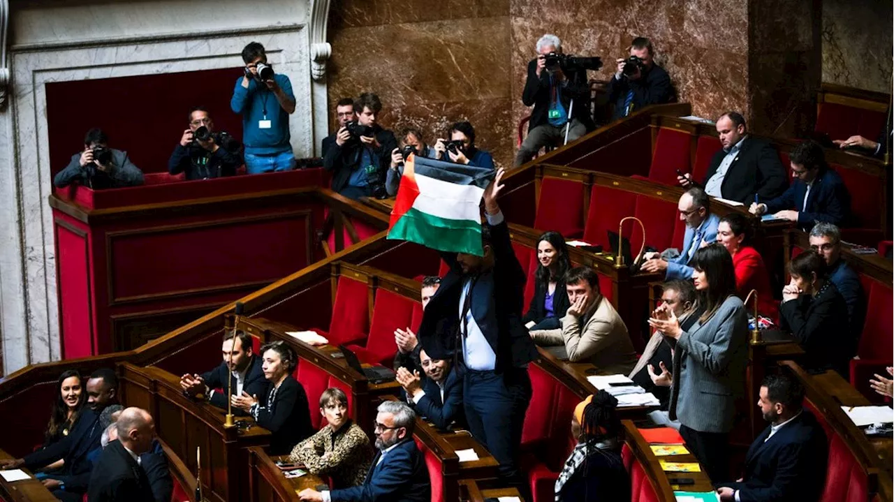 Drapeau palestinien brandi à l'Assemblée nationale : vive altercation entre les députés David Guiraud et Meyer