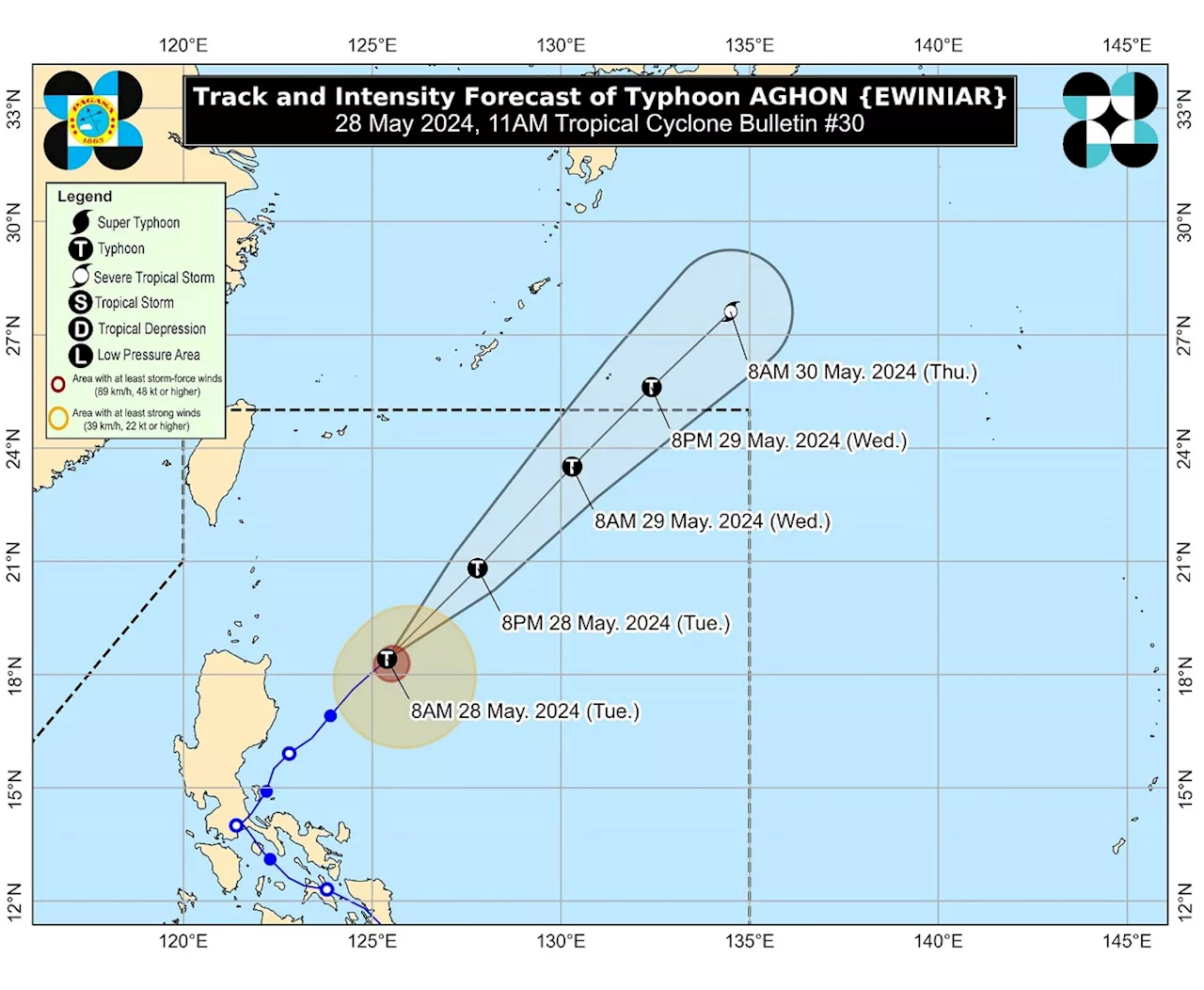 Aghon accelerates as it moves away from Luzon