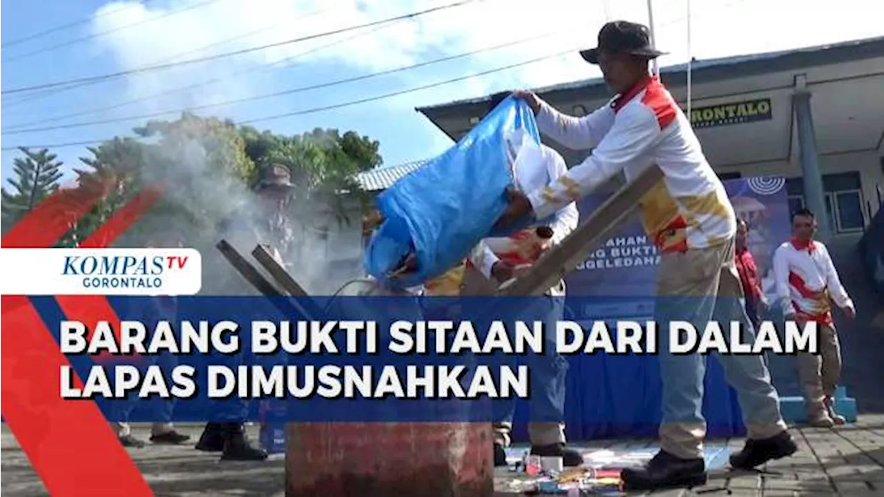 Kemenkumham Gorontalo Musnahkan Ratusan Barang Bukti Hasil Razia Lapas di Gorontalo