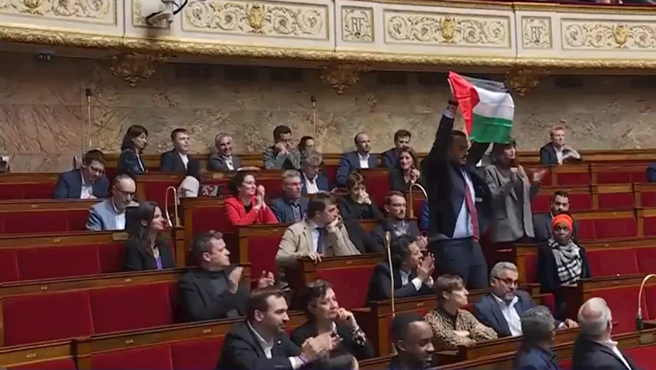 VIDEO. 'Inadmissible !' : Un député LFI brandit un drapeau palestinien à l’Assemblée Nationale, la séance susp