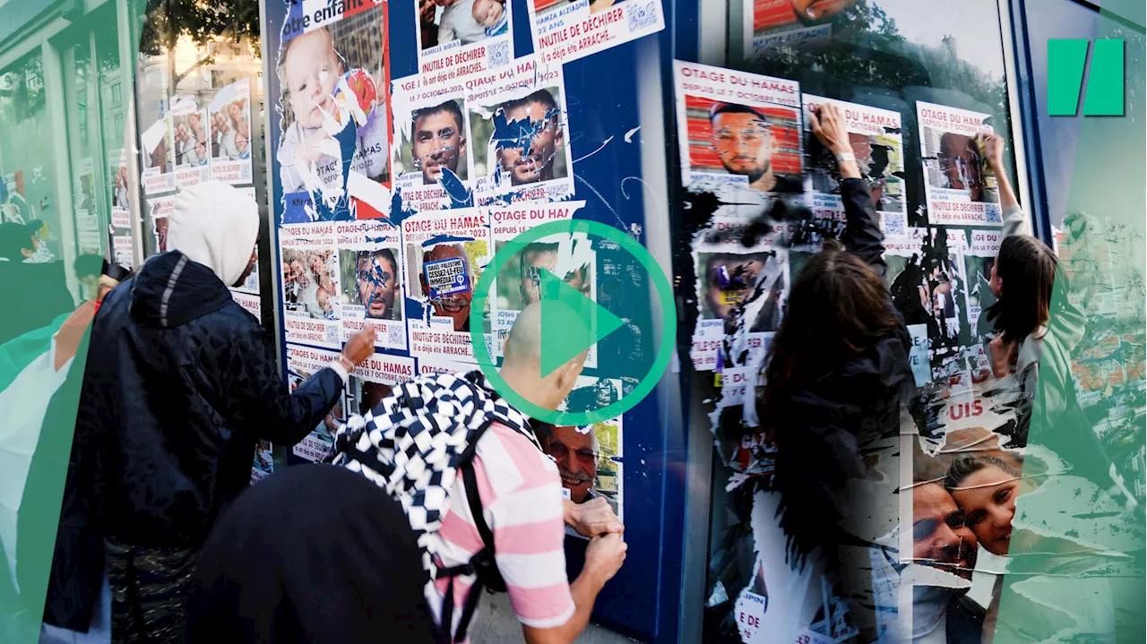 À Paris, des affiches d’otages arrachées durant la manifestation pour Rafah