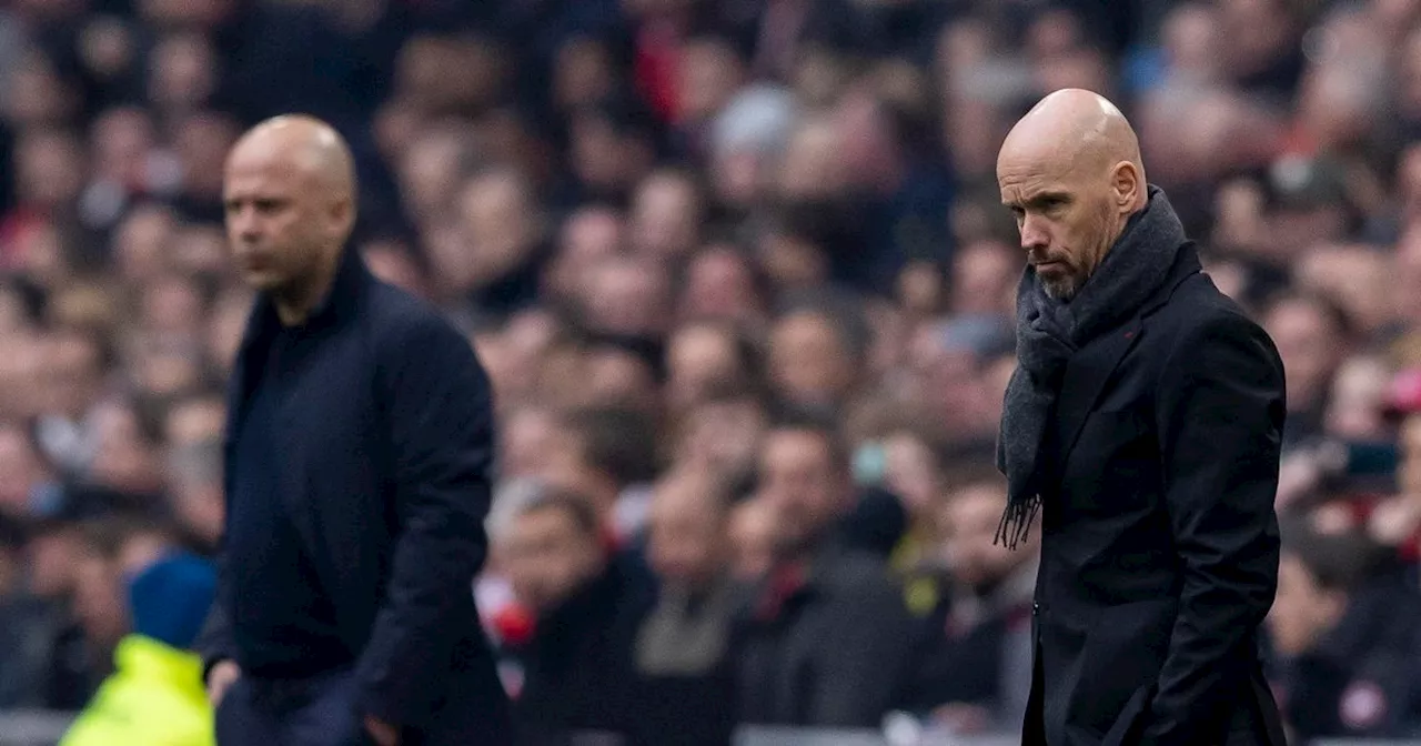 Man Utd boss Erik ten Hag aims savage dig at Arne Slot ahead of Liverpool move