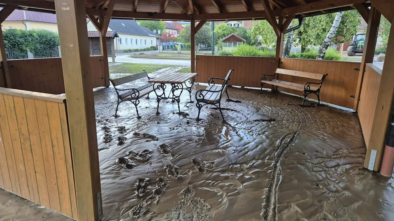 Obergänserndorf: Straßen wurden zu reißenden Bächen