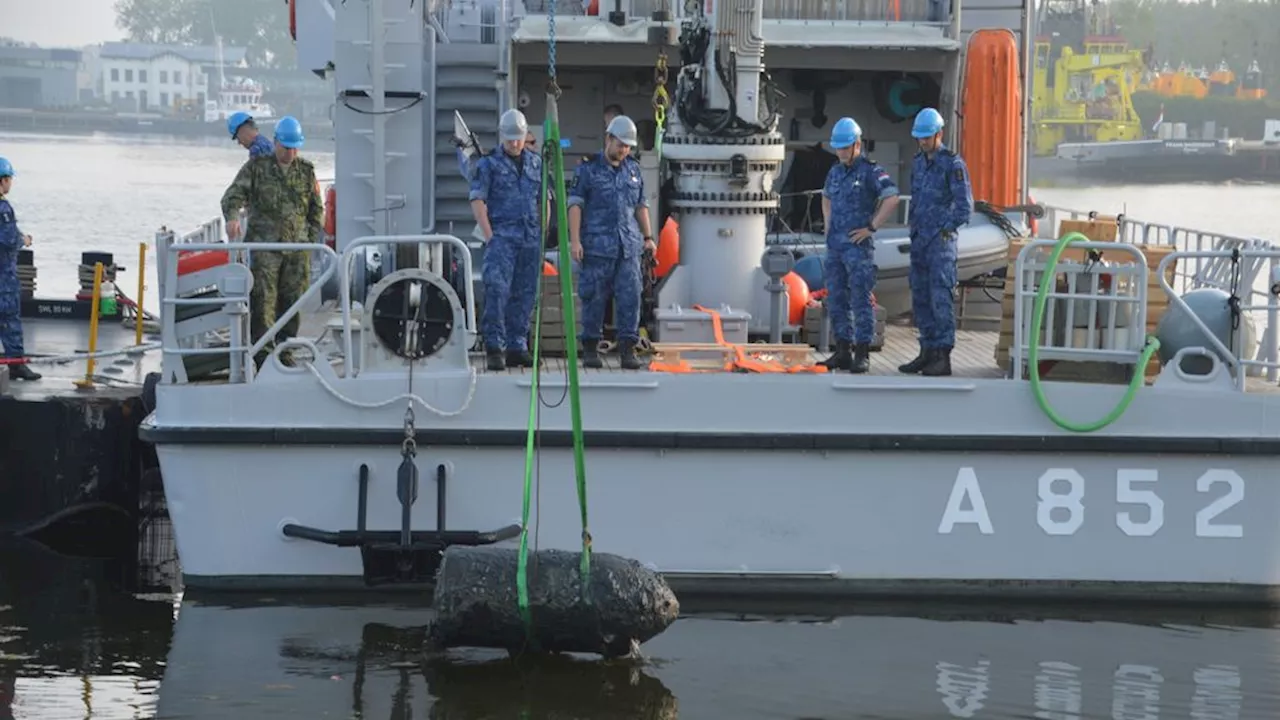 Voorlopig geen schepen aan Piet Heinkade in Vlissingen na vondst zeemijnen