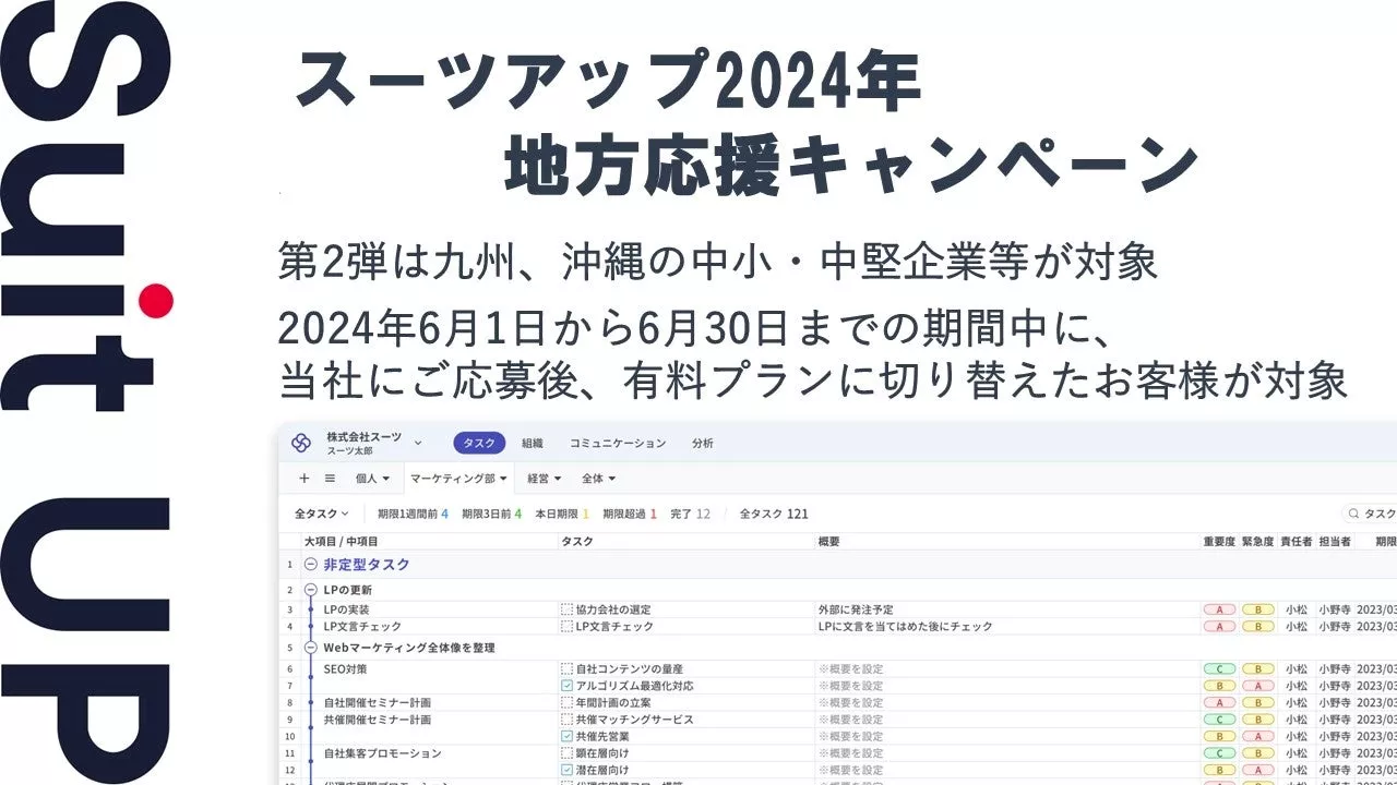 「スーツアップ2024年地方応援キャンペーン」第2弾（九州、沖縄）のお知らせ