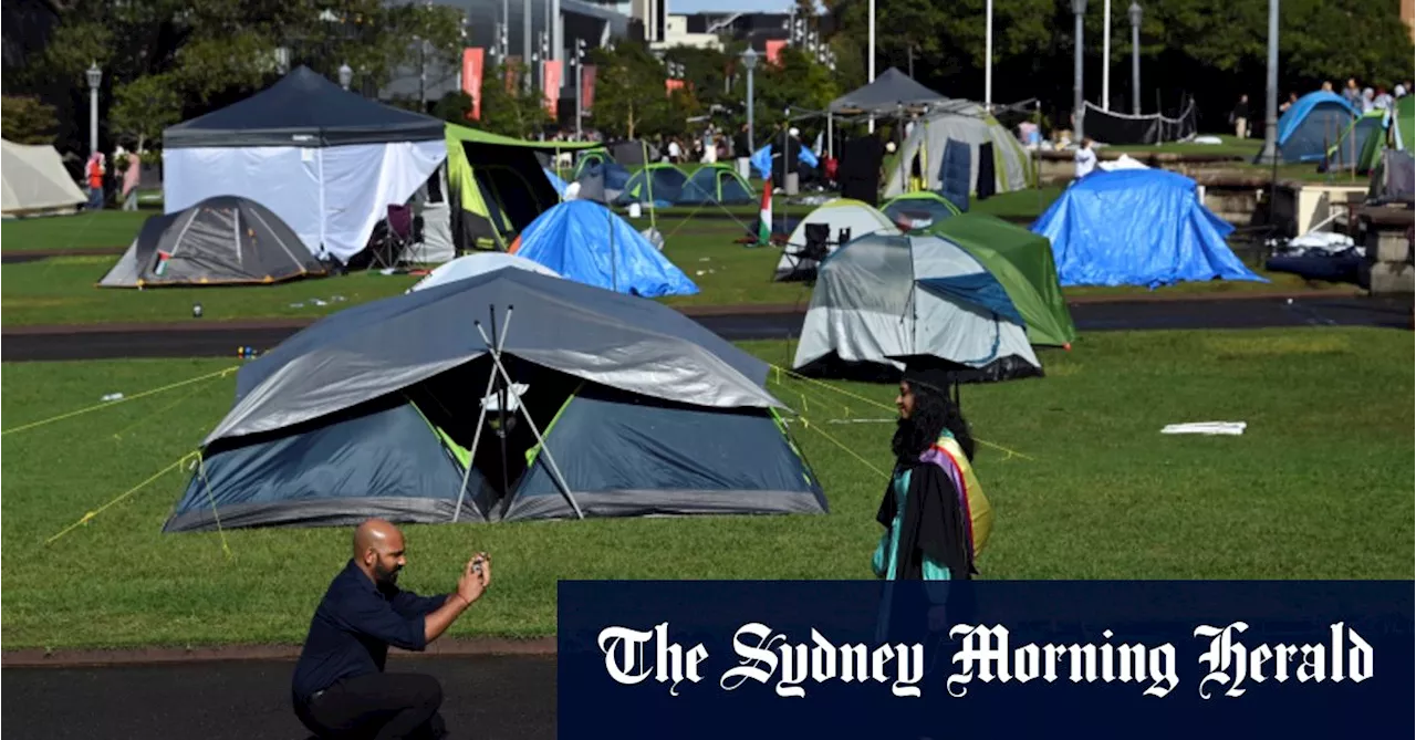 Student campers reject Sydney University’s pledge to review defence ties