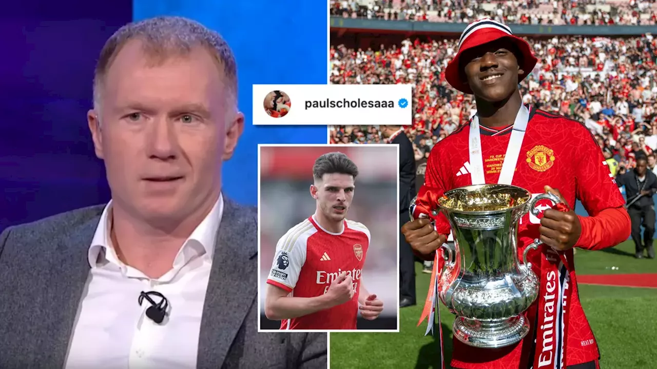 Paul Scholes calls out former Man Utd teammate for telling Kobbie Mainoo to emulate Declan Rice