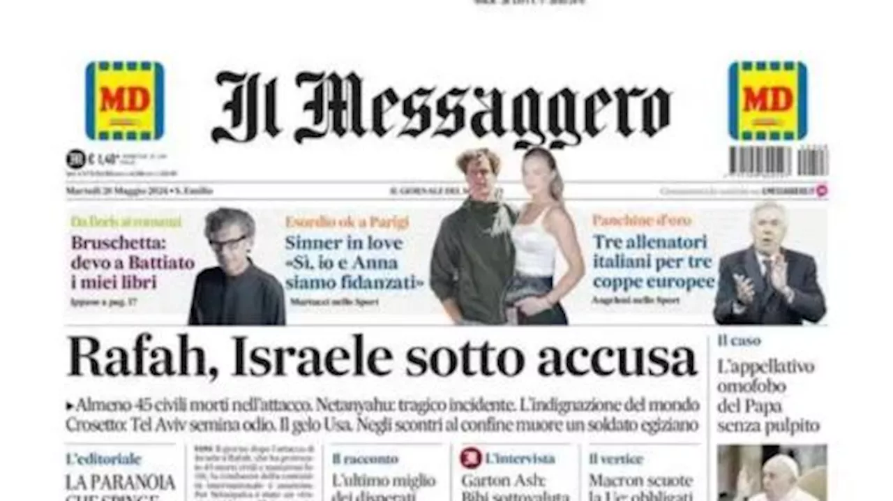 L’apertura de Il Messaggero: “Tre allenatori italiani per tre coppe europee”