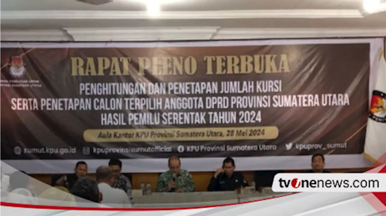 KPU Sumut Tetapkan 100 Calon Terpilih Anggota DPRD Hasil Pemilu 2024